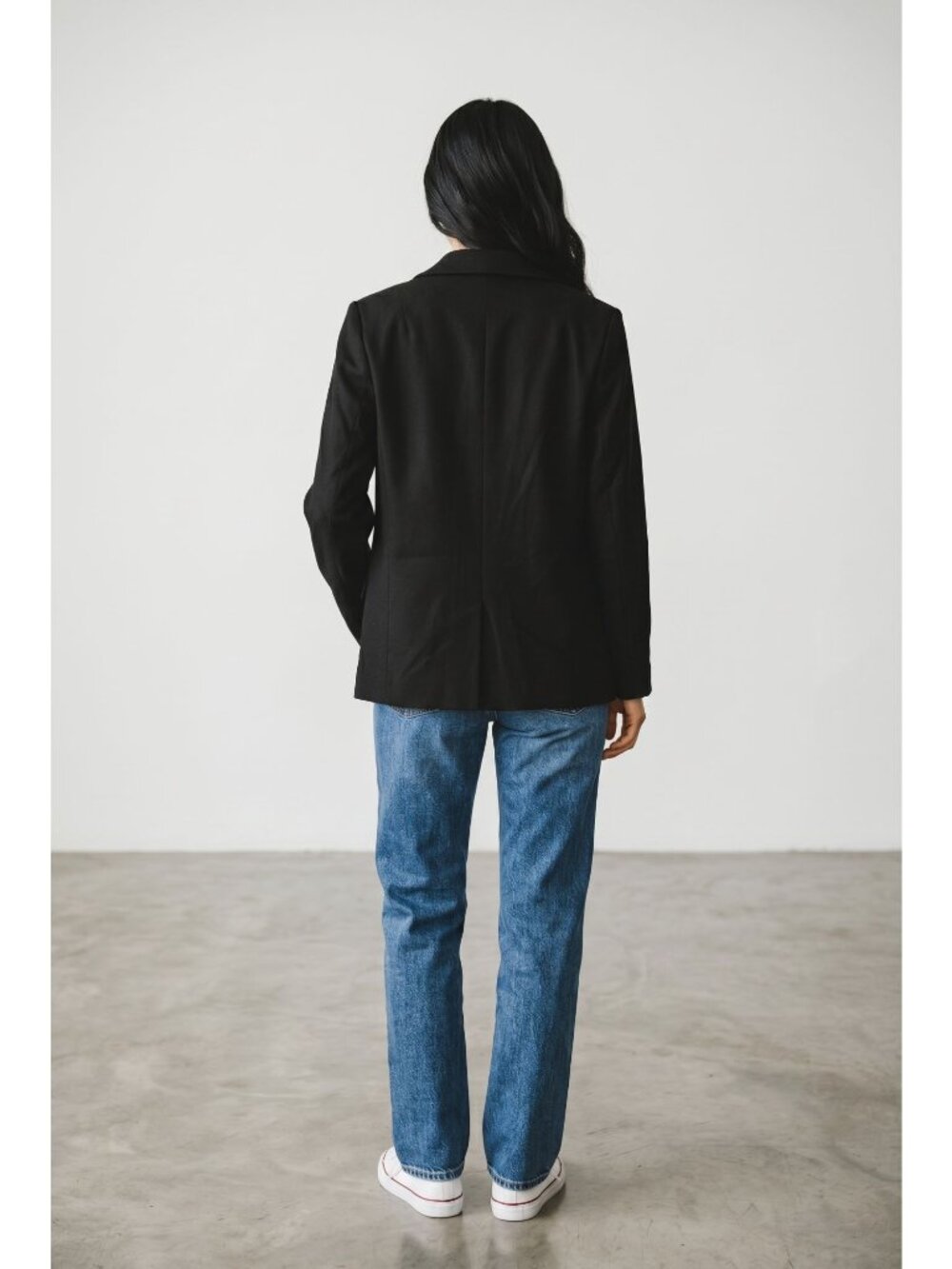 AllSaints Aleida Jersey Blazer Womens 2 Black Modal Open-front Jacket WT109V - Picture 3 of 10